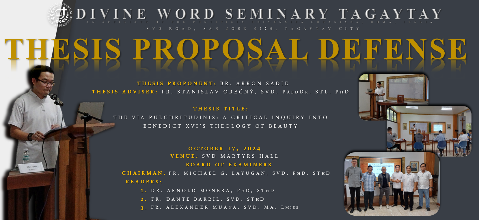 Thesis Proposal Defense - Br. Arron Sadie